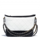 CHANEL Aged Calfskin Quilted Small Gabrielle Hobo White black